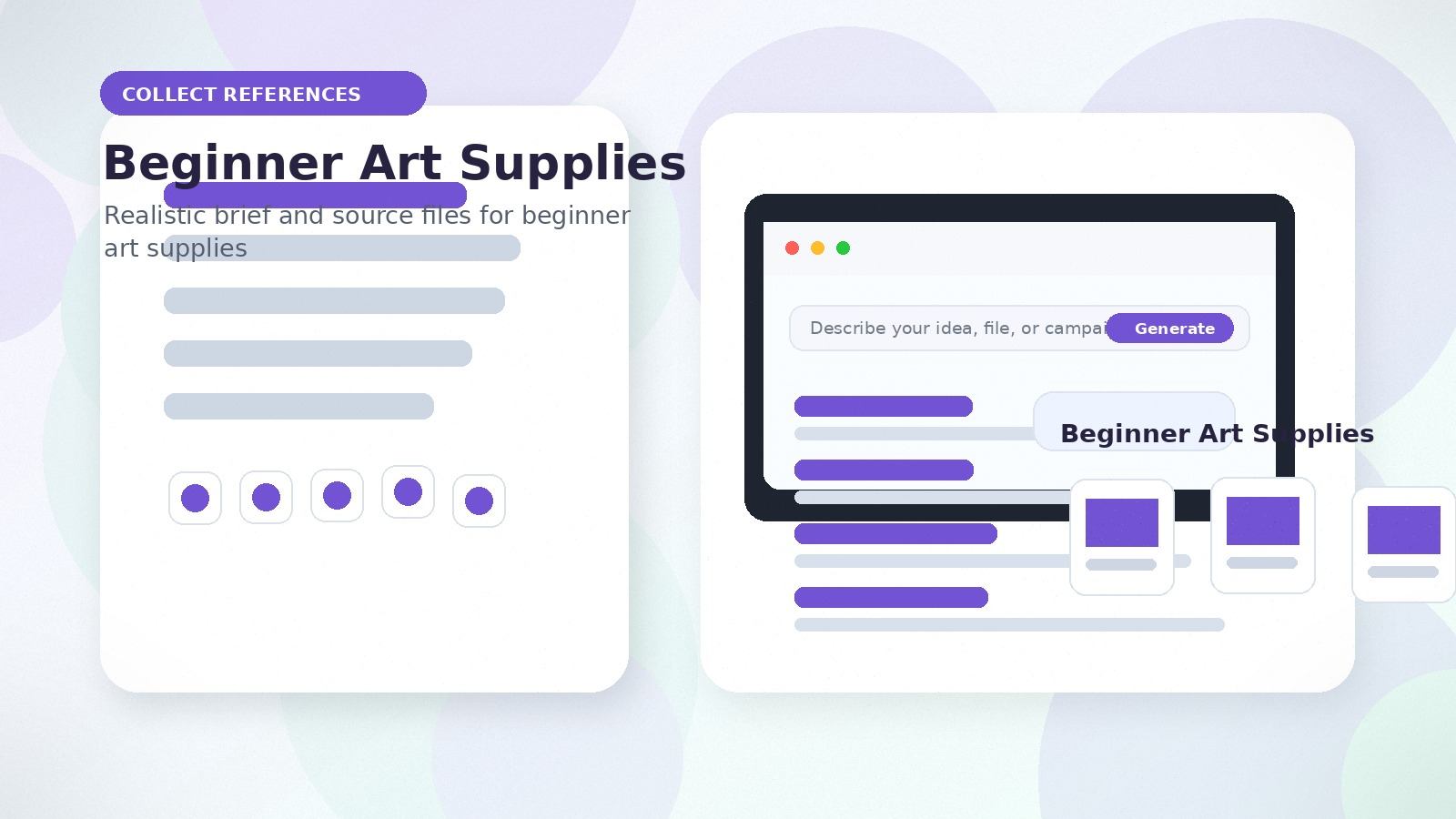Beginner Art Supplies realistic collect references visual for beginner art supplies