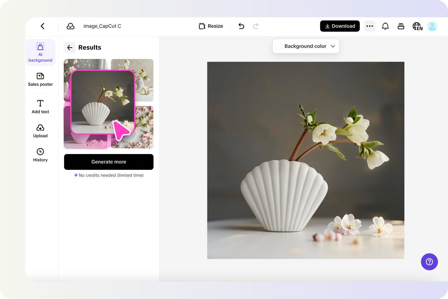 Let AI remove and add the background