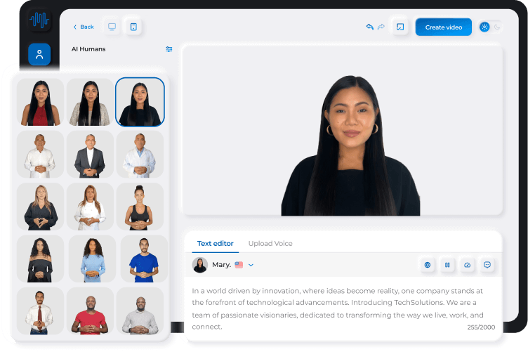 Interafce of Synthesys - isang user-friendly na libreng online talking photos maker