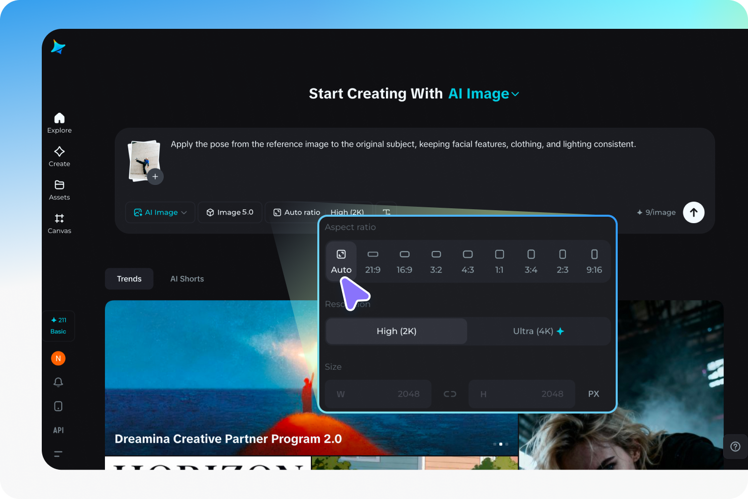 Generate pose change using Seedream 5.0