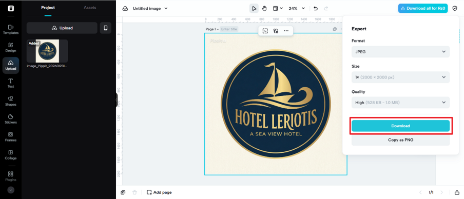 download the resized image