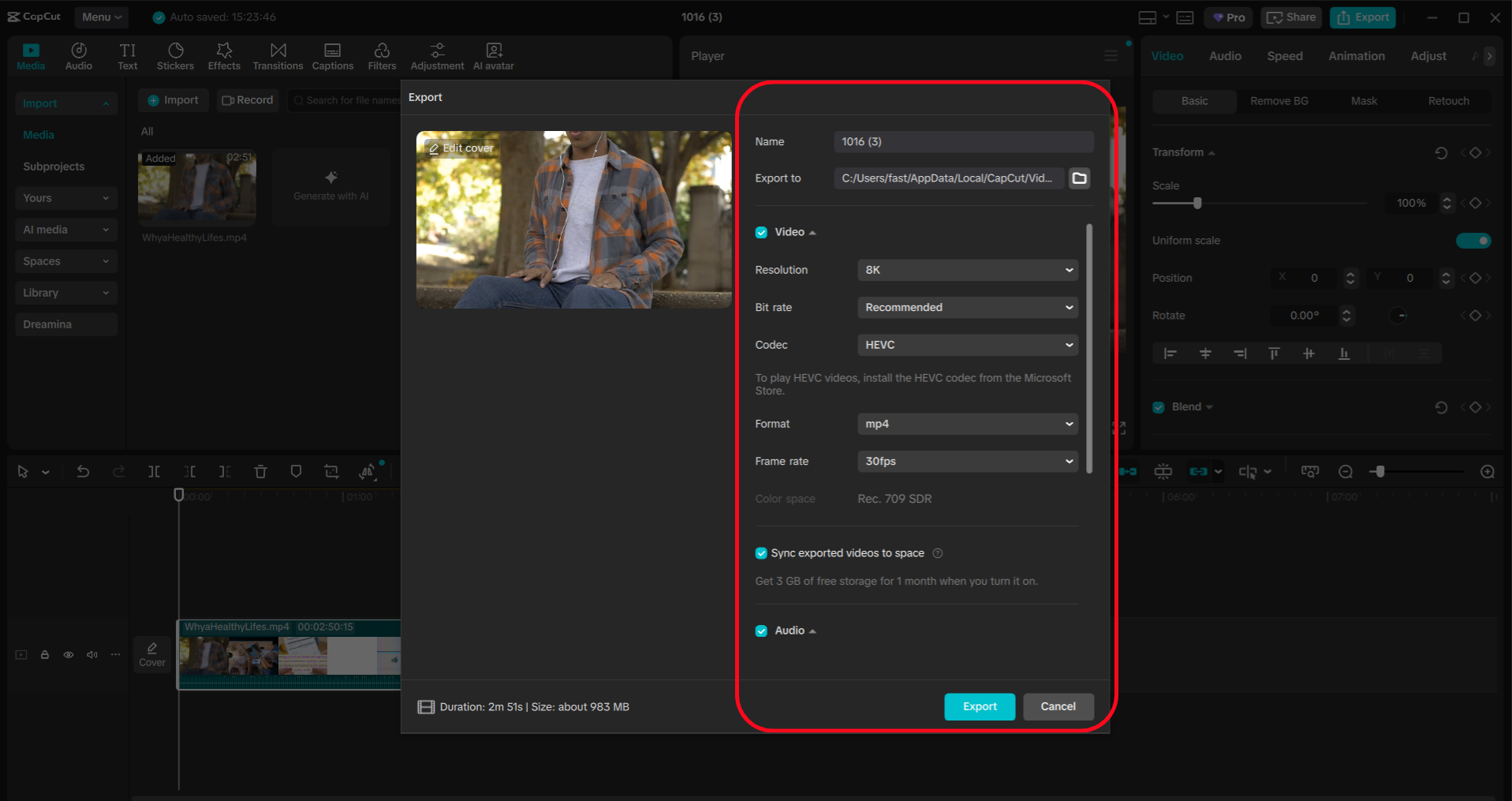 Export translated and localized video in CapCut desktop editor