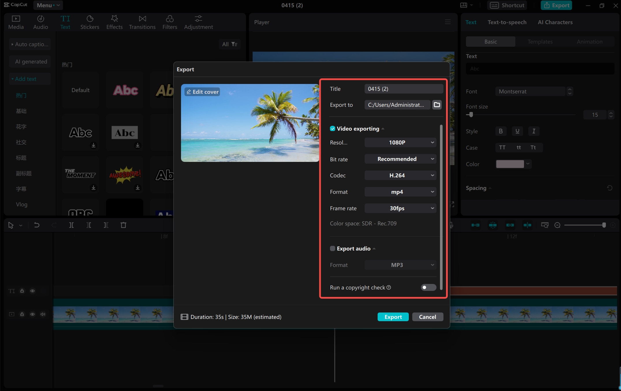 export video