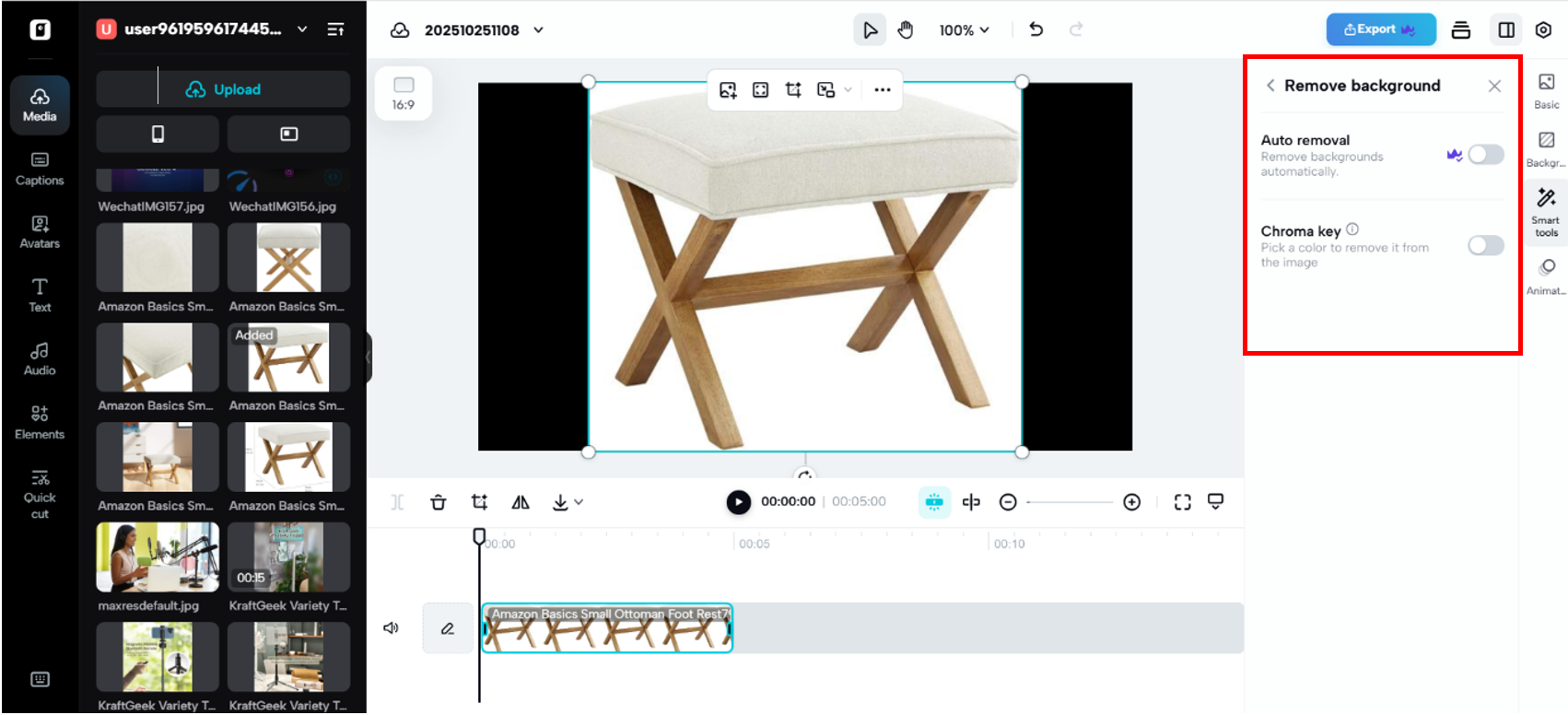 Remove background instantly