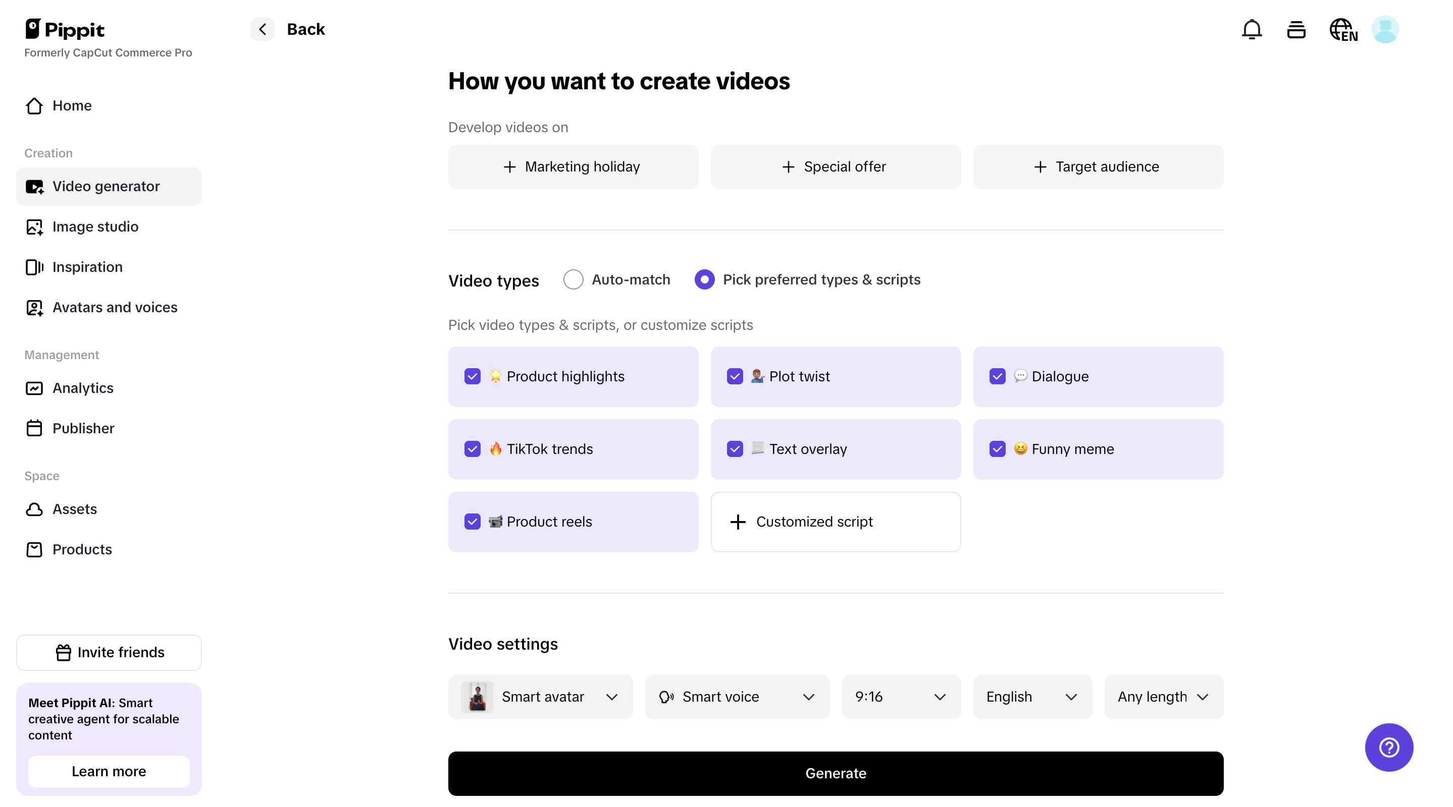 Customize settings for video ads