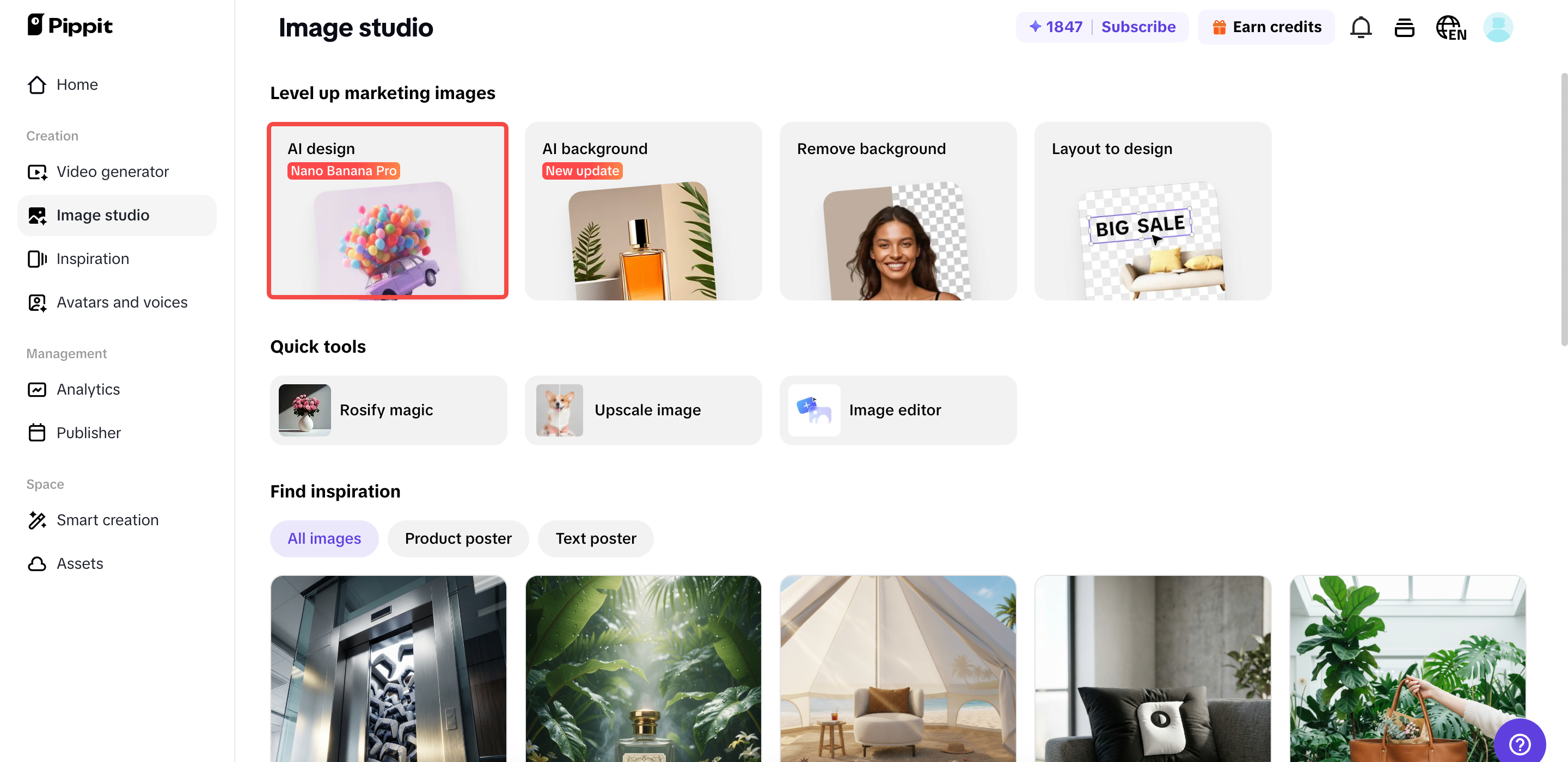 Accediendo a la herramienta de diseño con IA
