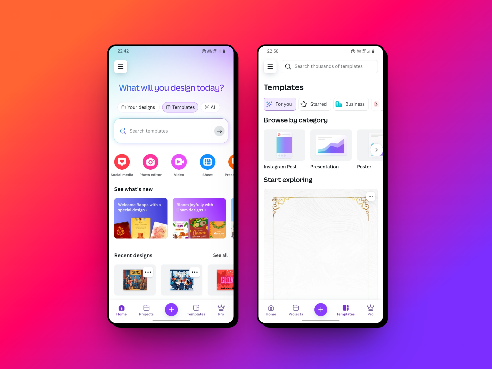 Search and select your desired video template