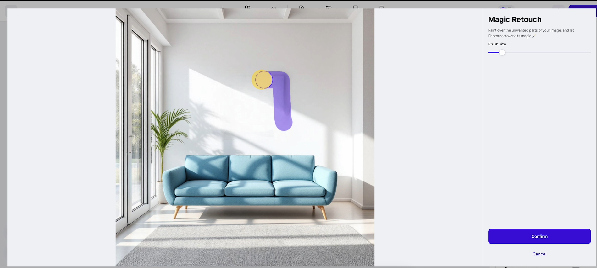 A quick way to remove background with Photoroom on web