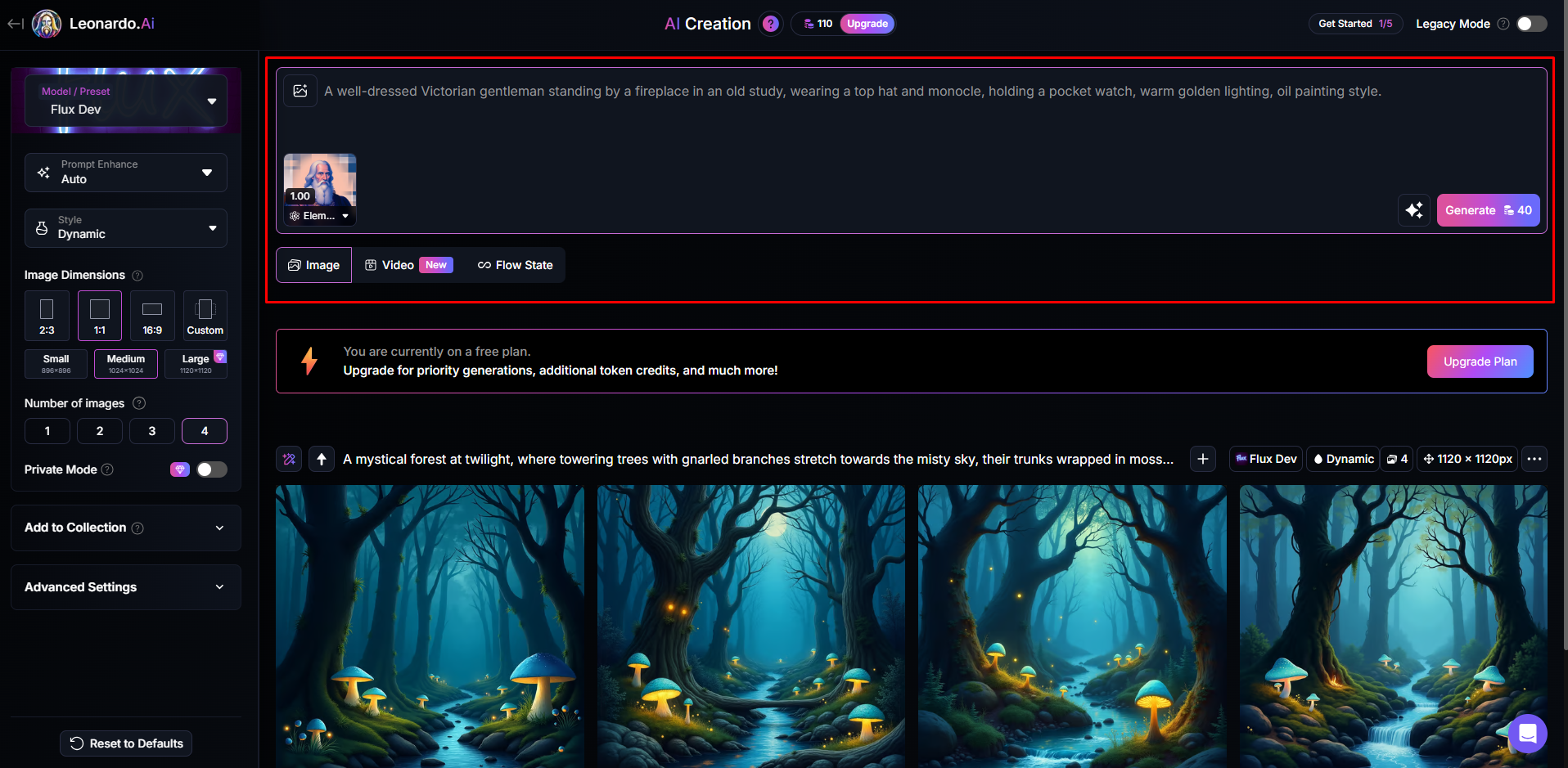Adding a text prompt to Leonardo AI image generator