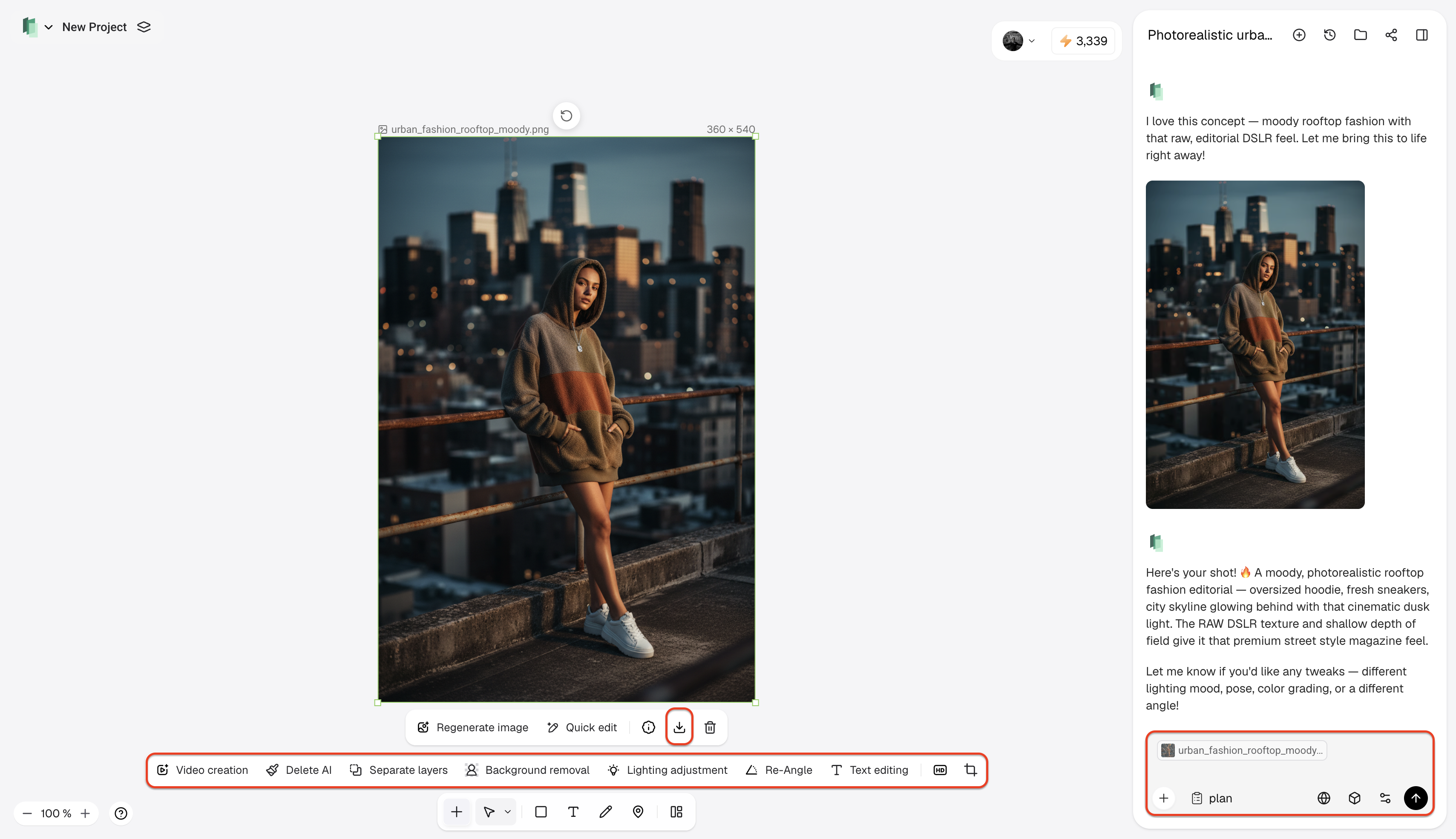 Edit or download the output