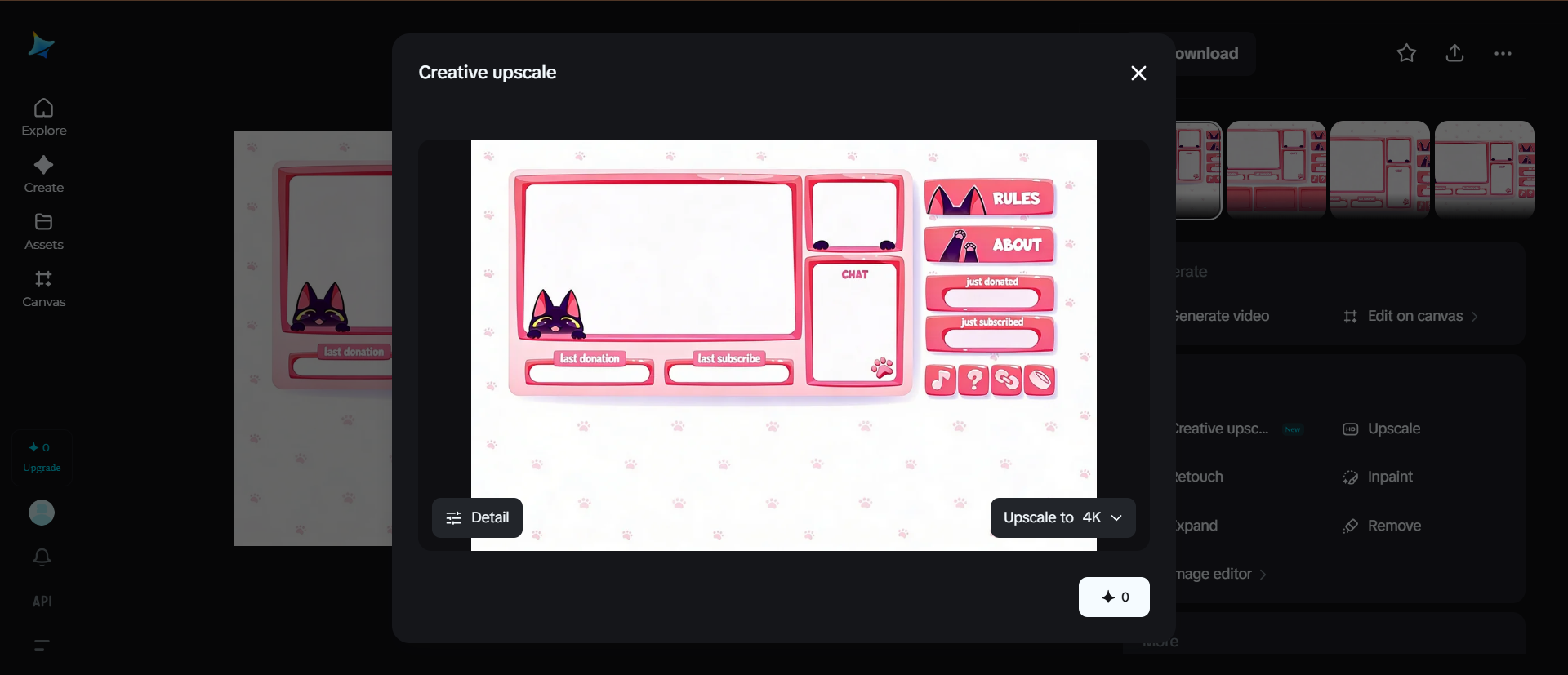 Creative upscale