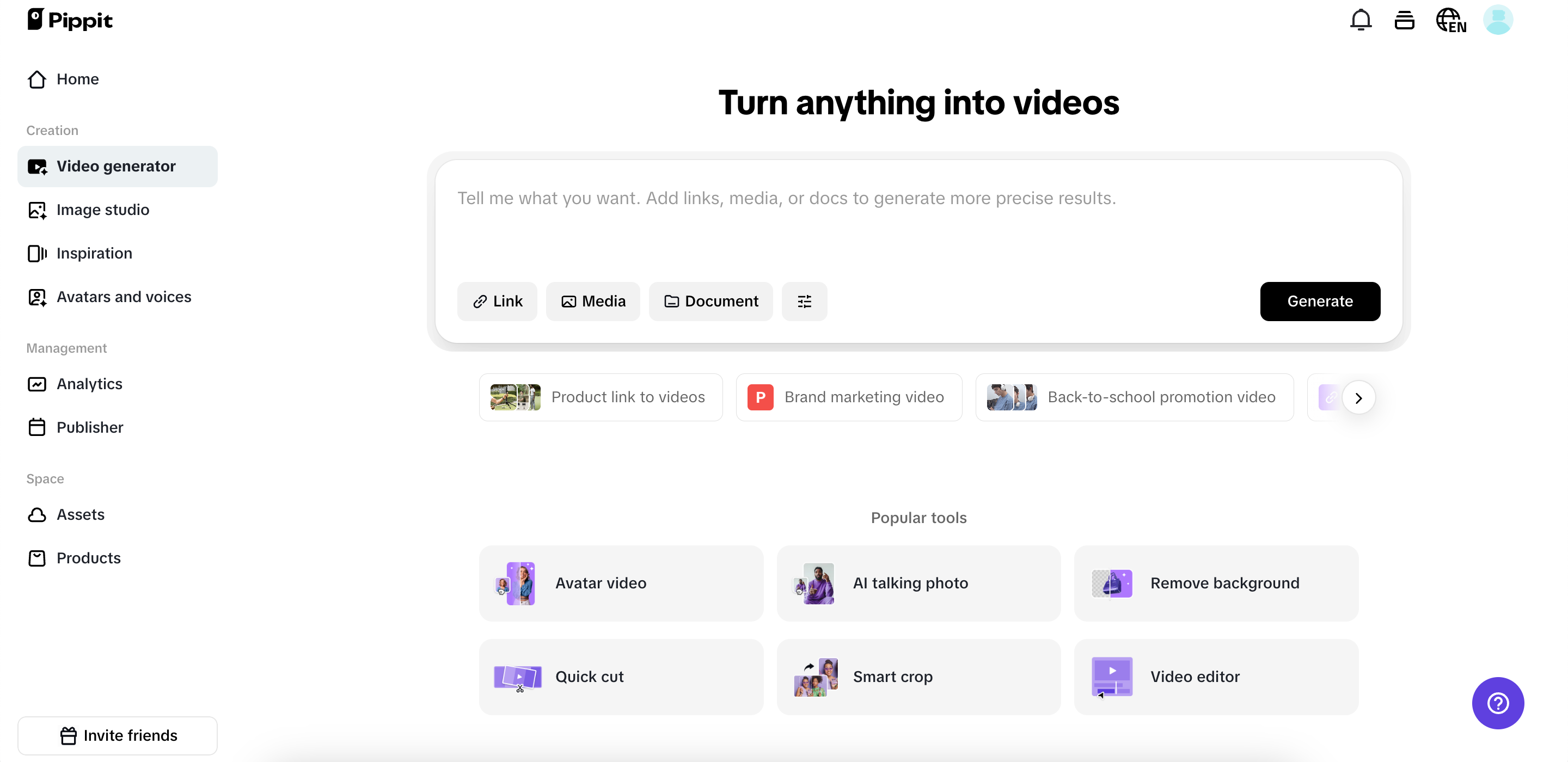 Start with links and media