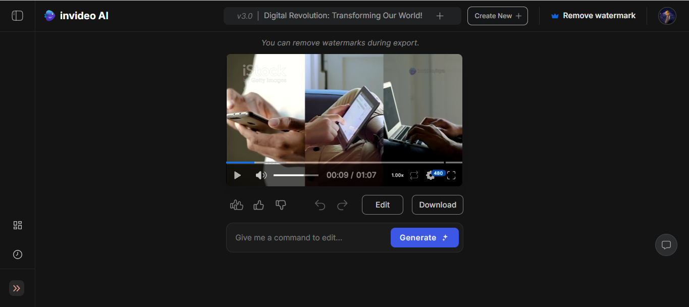 Invideo AI - one of the best AI video presentation creators
