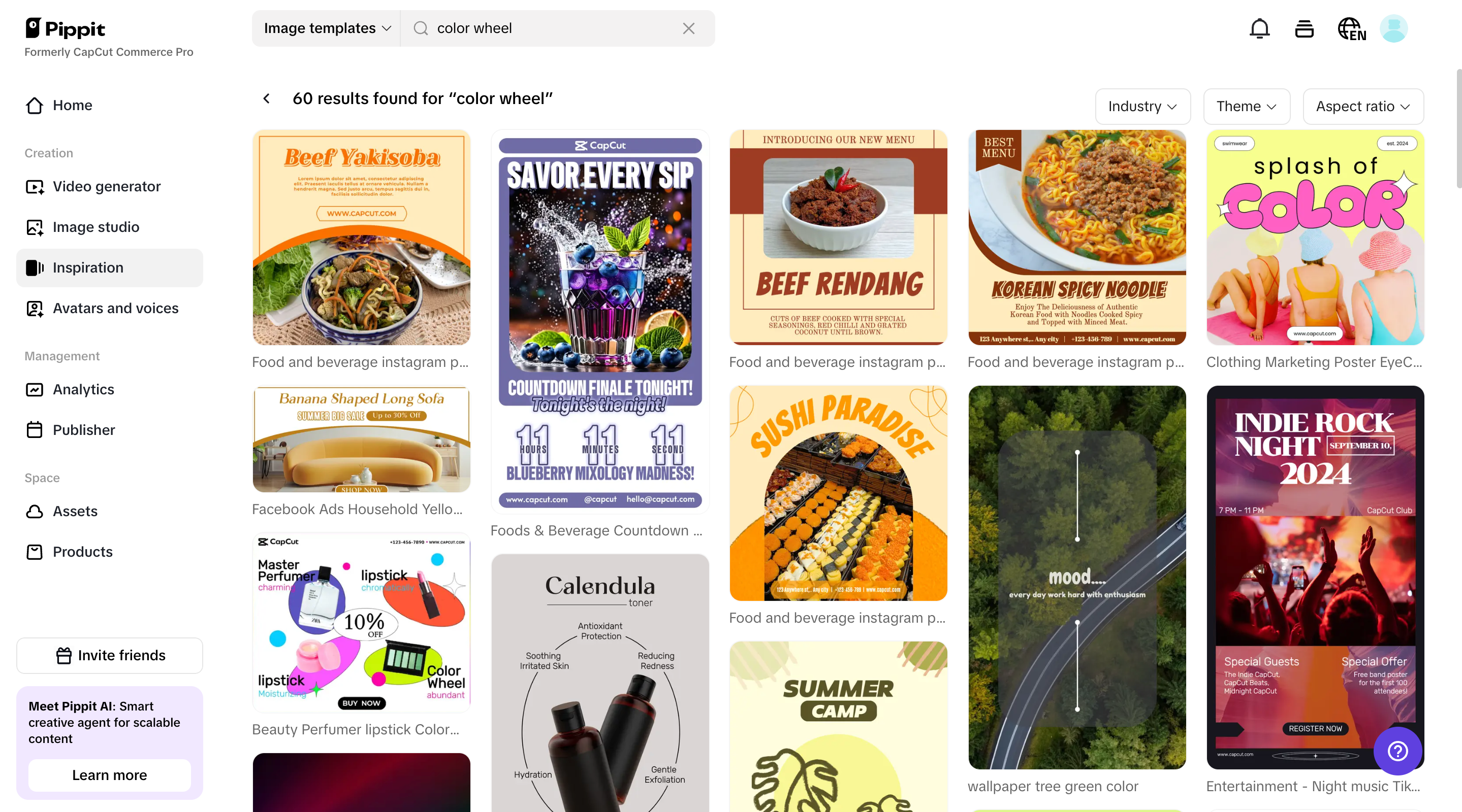 Plentiful templates with balanced color palettes