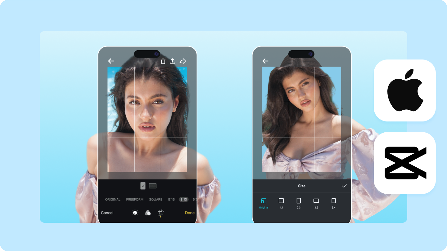 ภาพครอบตัดบน iphone