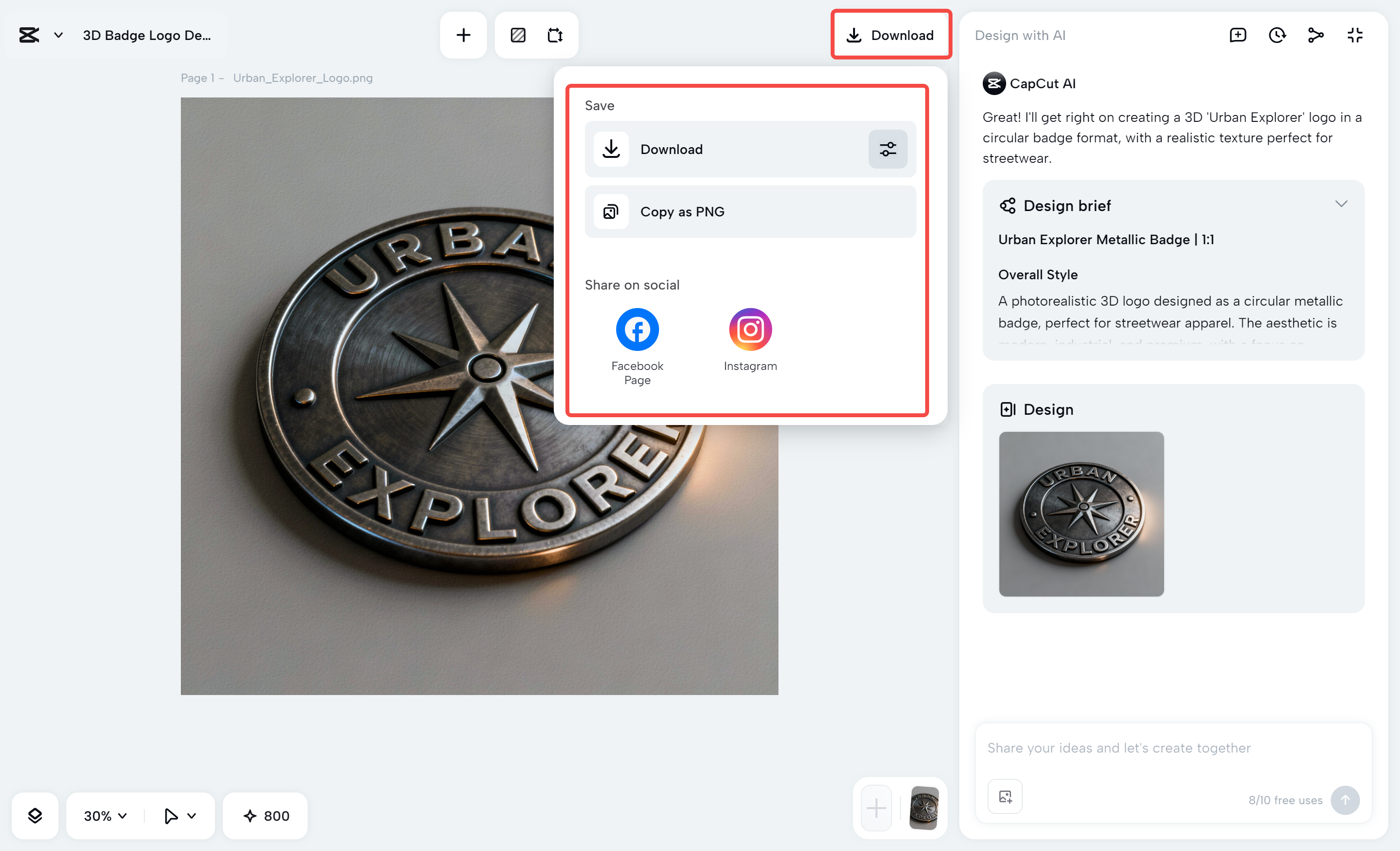 Exporting the media from the CapCut desktop video editor