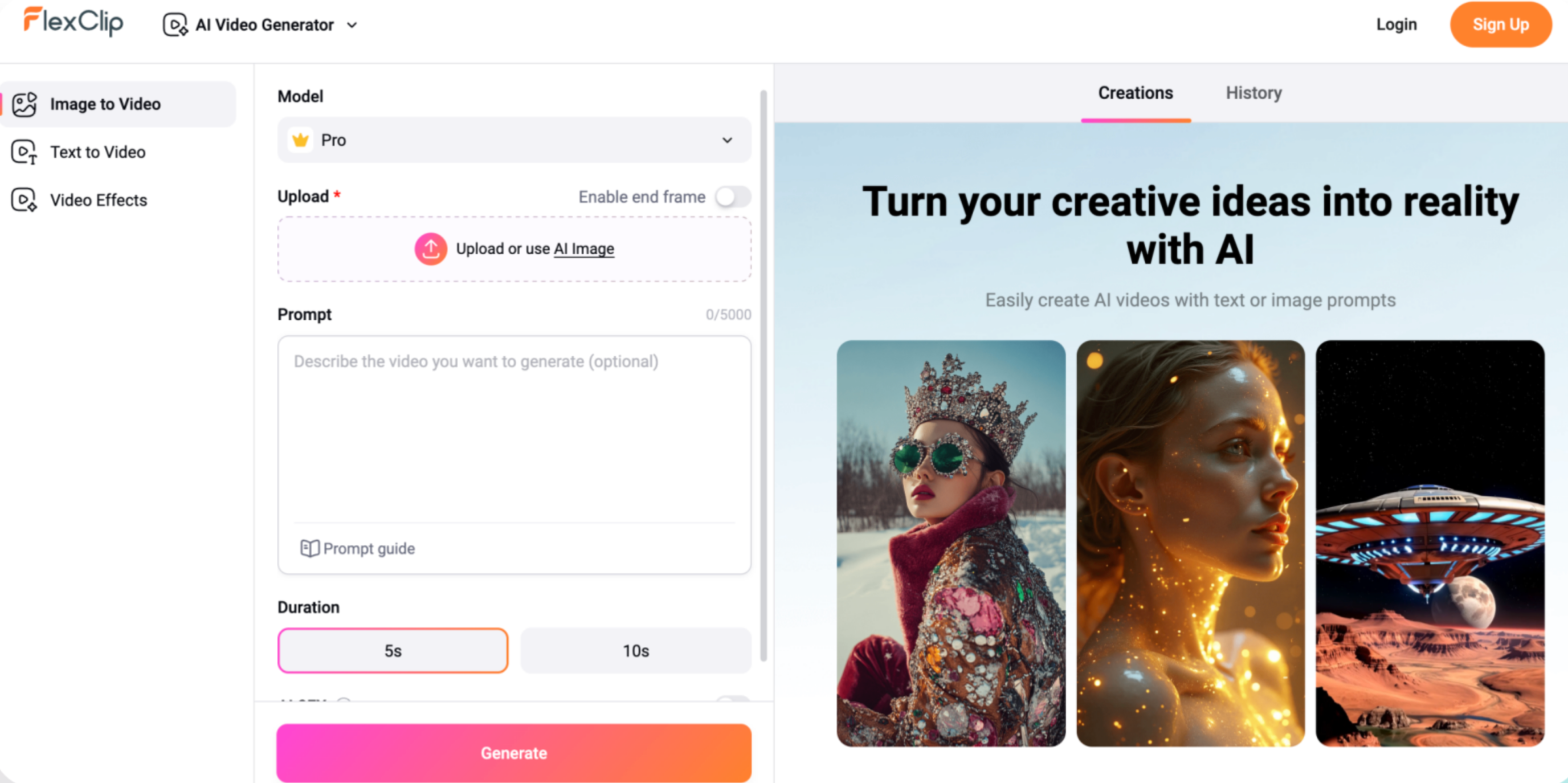 FlexClip AI Video Generator