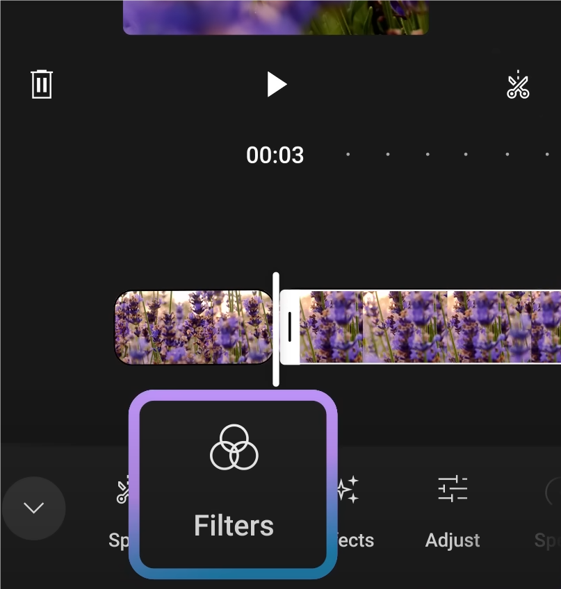 Add filters to the video in YouTube Create