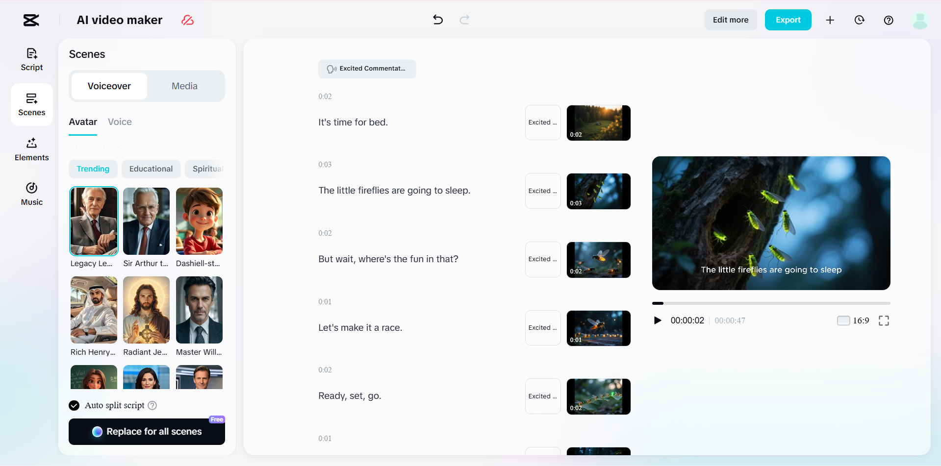 อินเทอร์เฟซของ CapCut Web