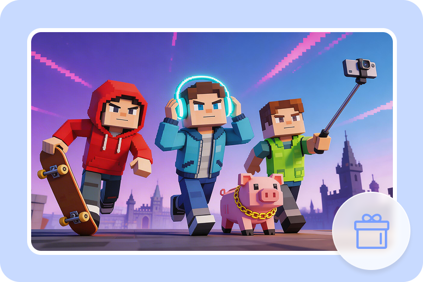 Create themed Minecraft character skins with unique outfits and accessories