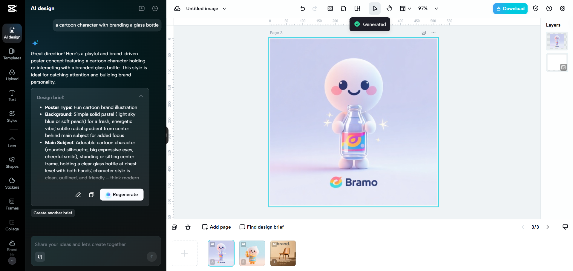 Interfaz de CapCut Web: una herramienta perfecta para crear carteles con herramientas de IA
