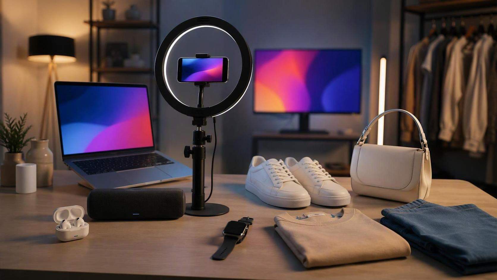 16: 9 cinematic shop edit video visuell für Dreamina, Szene 3.