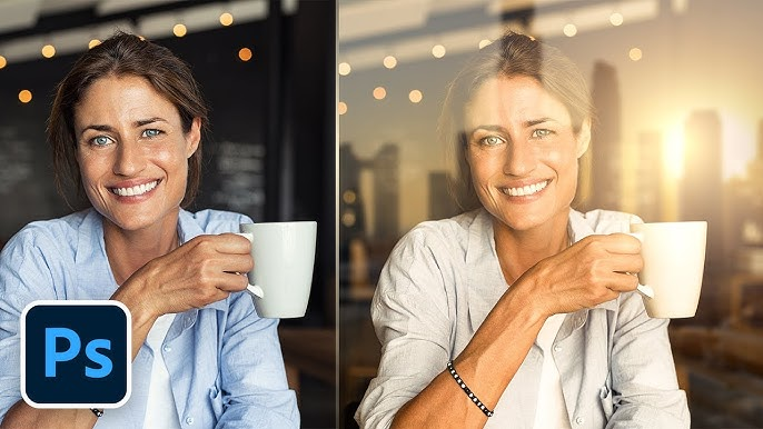 Photo with realistic glass reflection