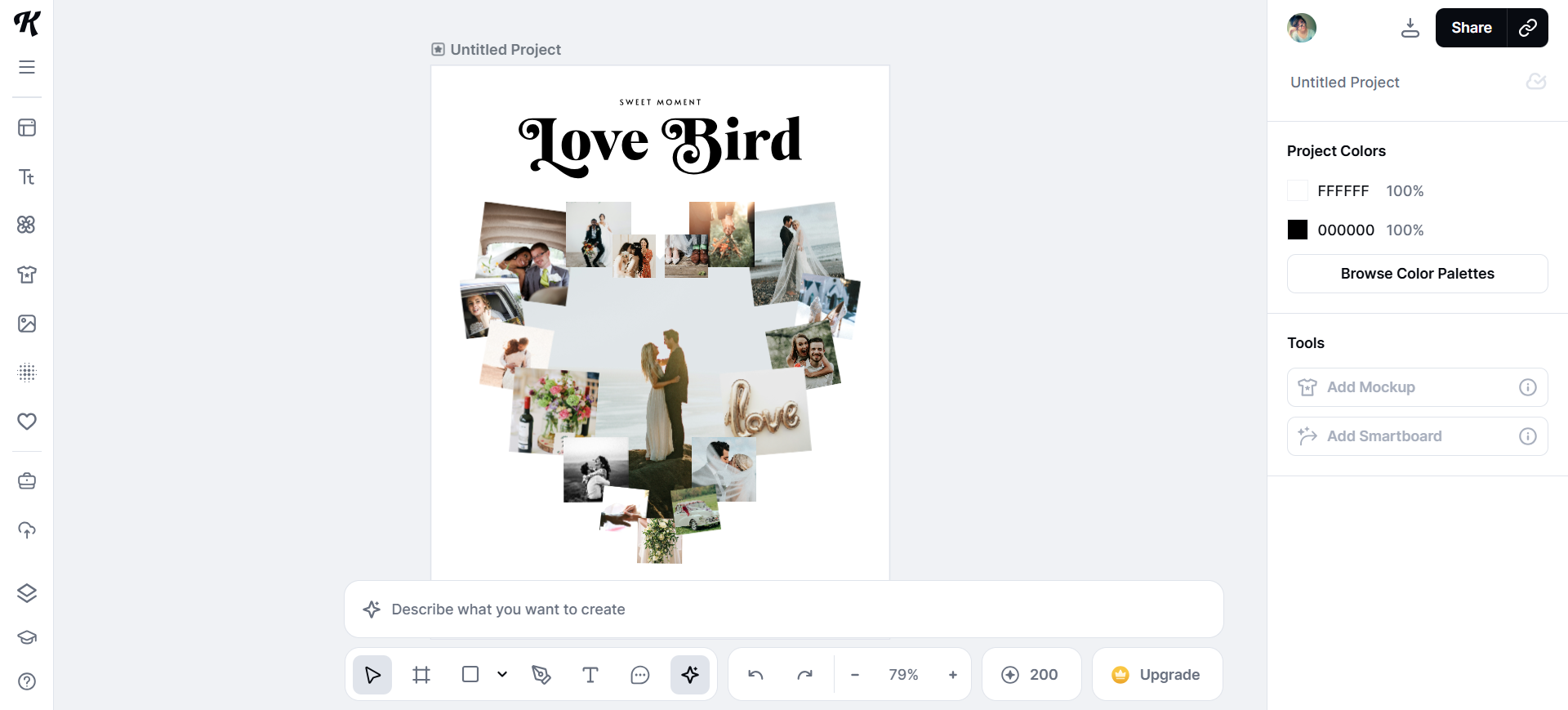 Collage de corazón con Kittl