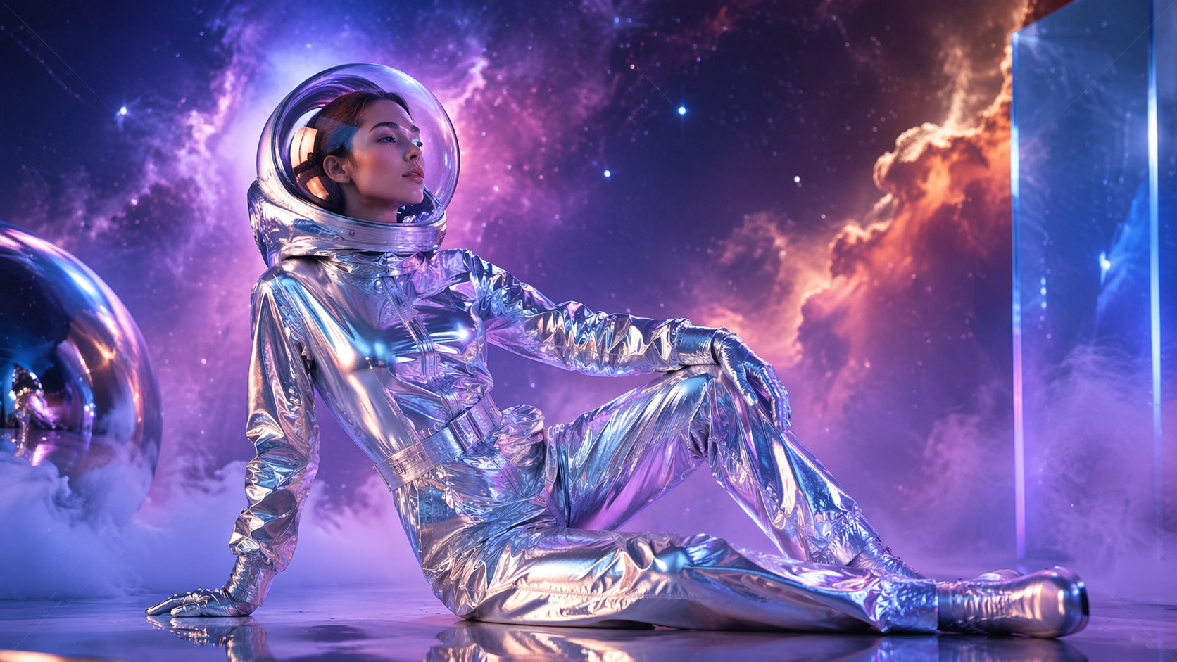 Dreamina astronaut filter prompt example 6: Cosmic Suit Editorial