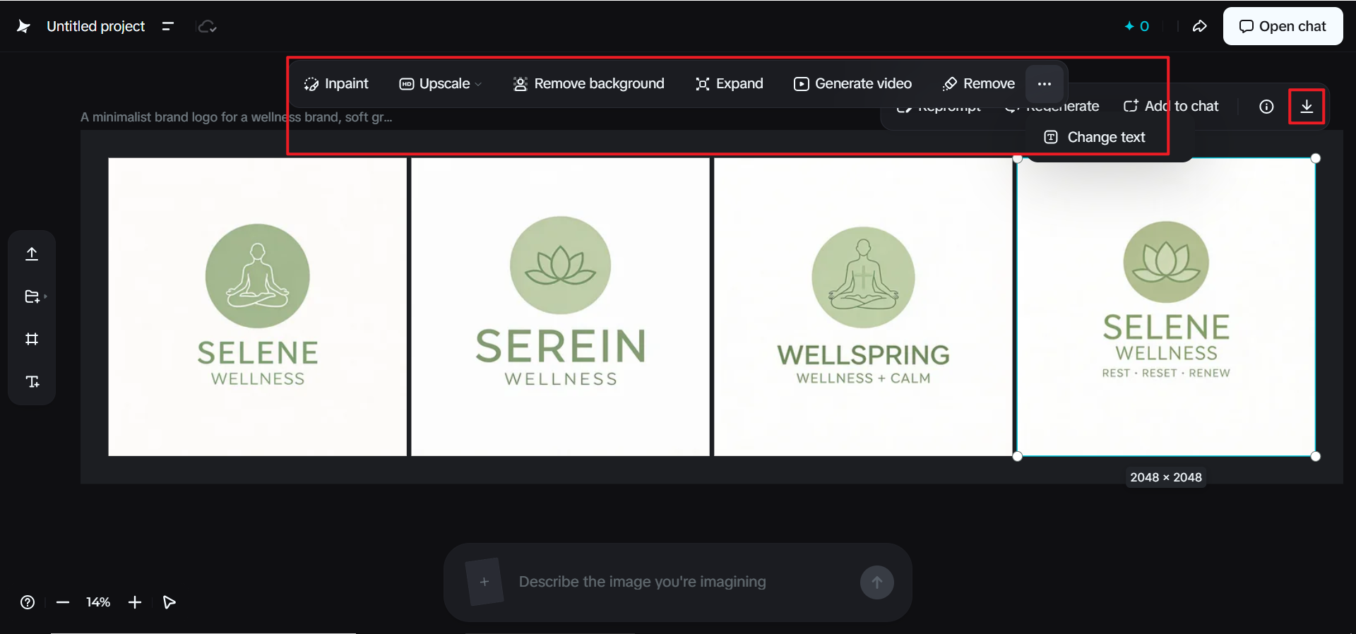 Refina con las herramientas de lienzo y descarga