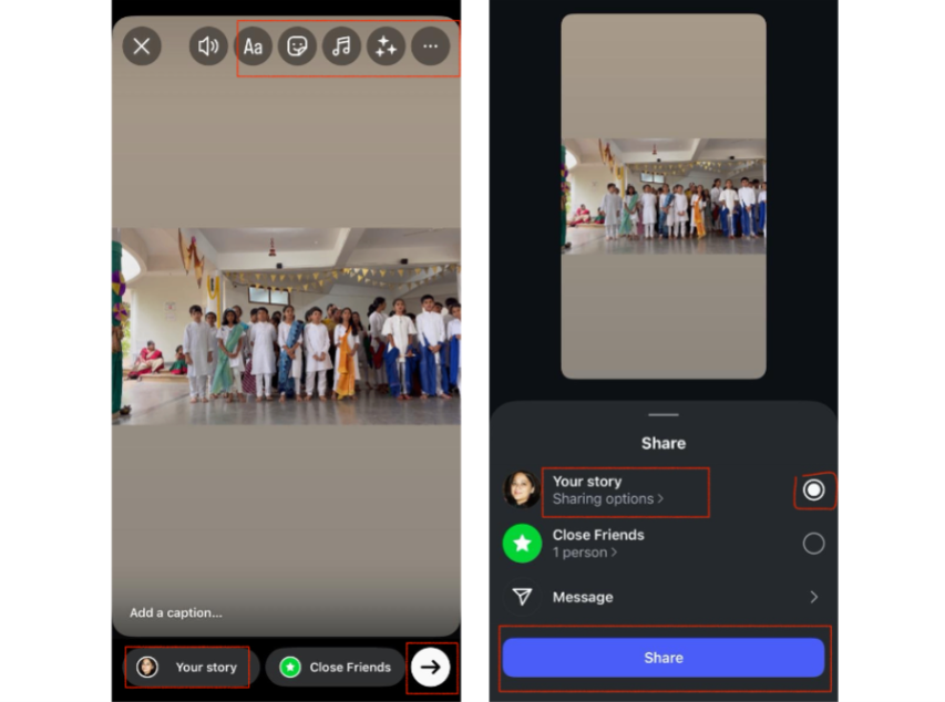 Share your Story on Instagram