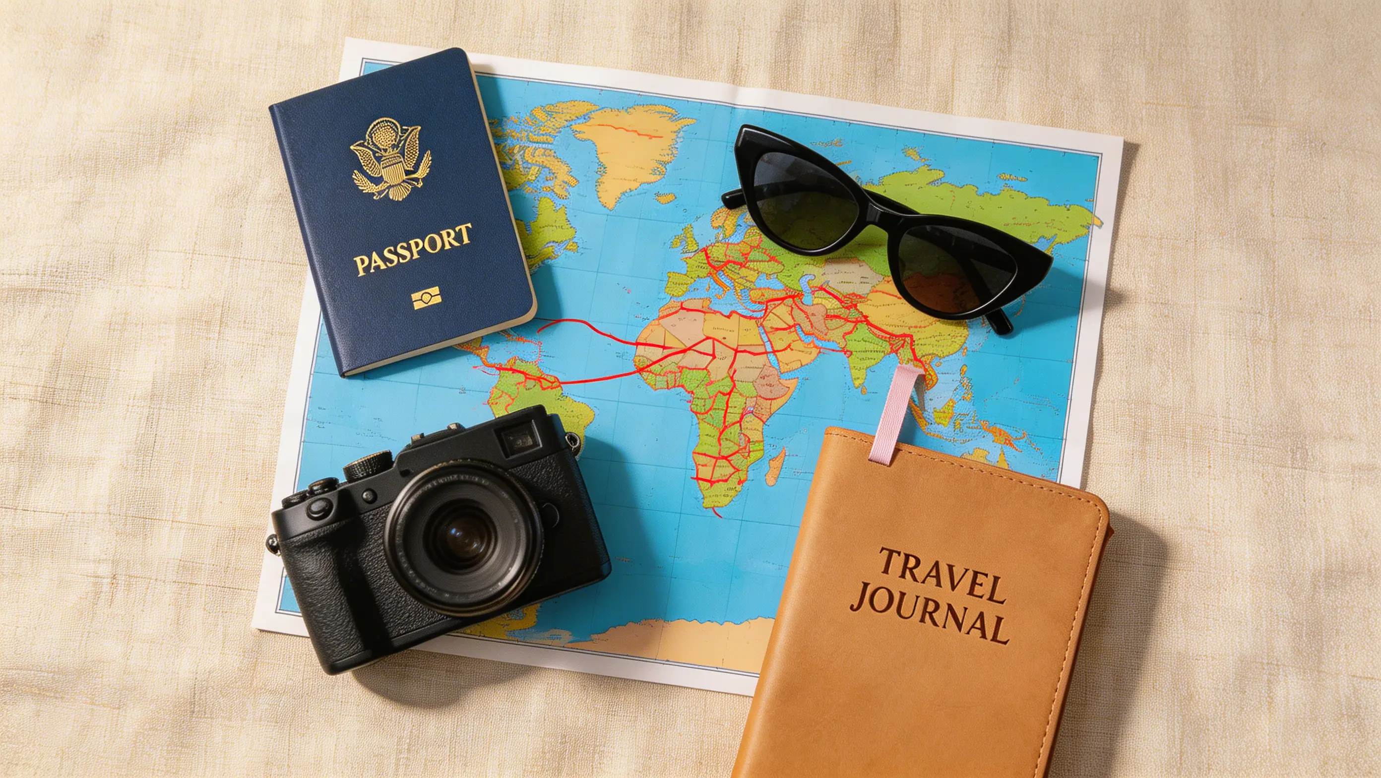 Perjalanan atas kepala terletak rata dengan barang keperluan