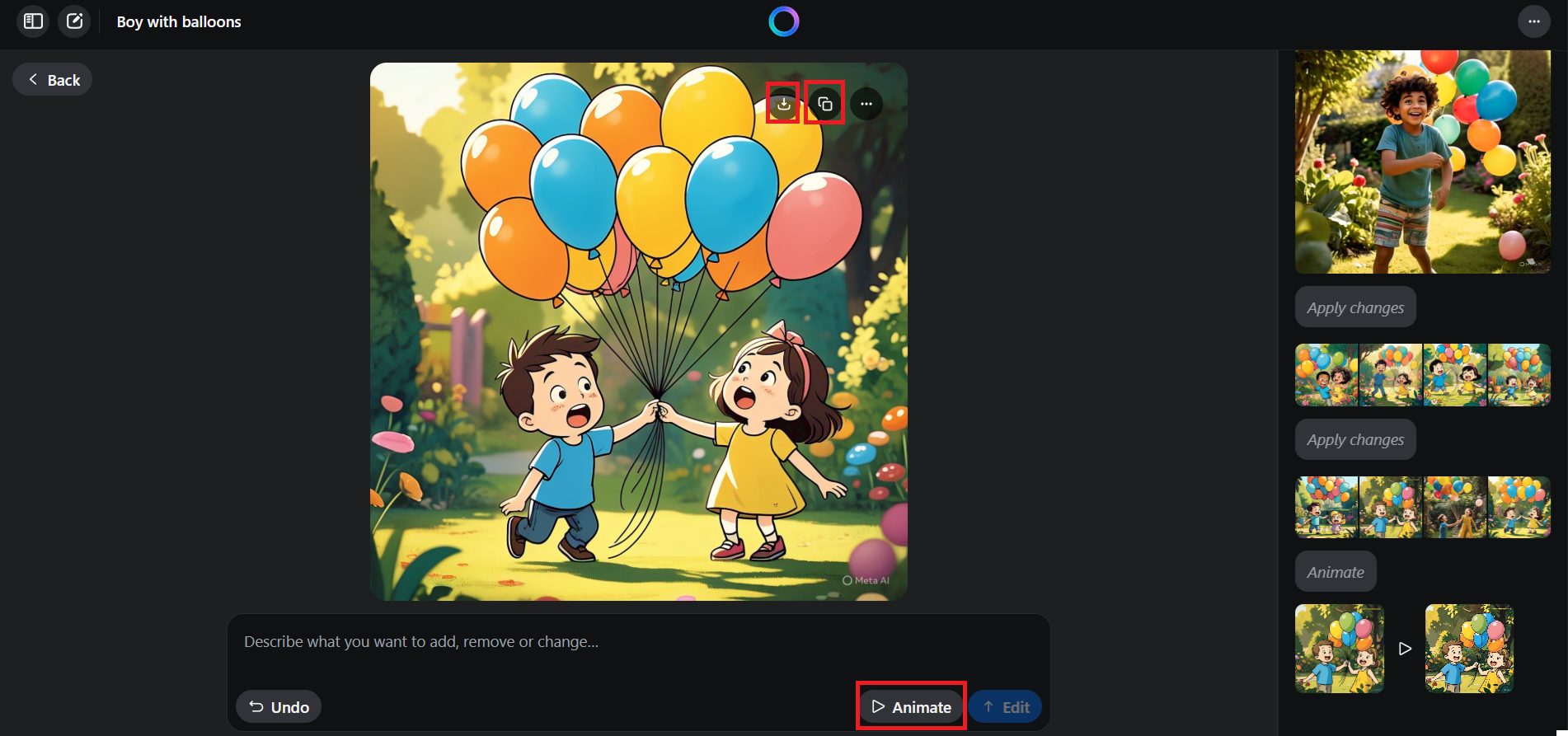 Animera och ladda ner din Meta text till video