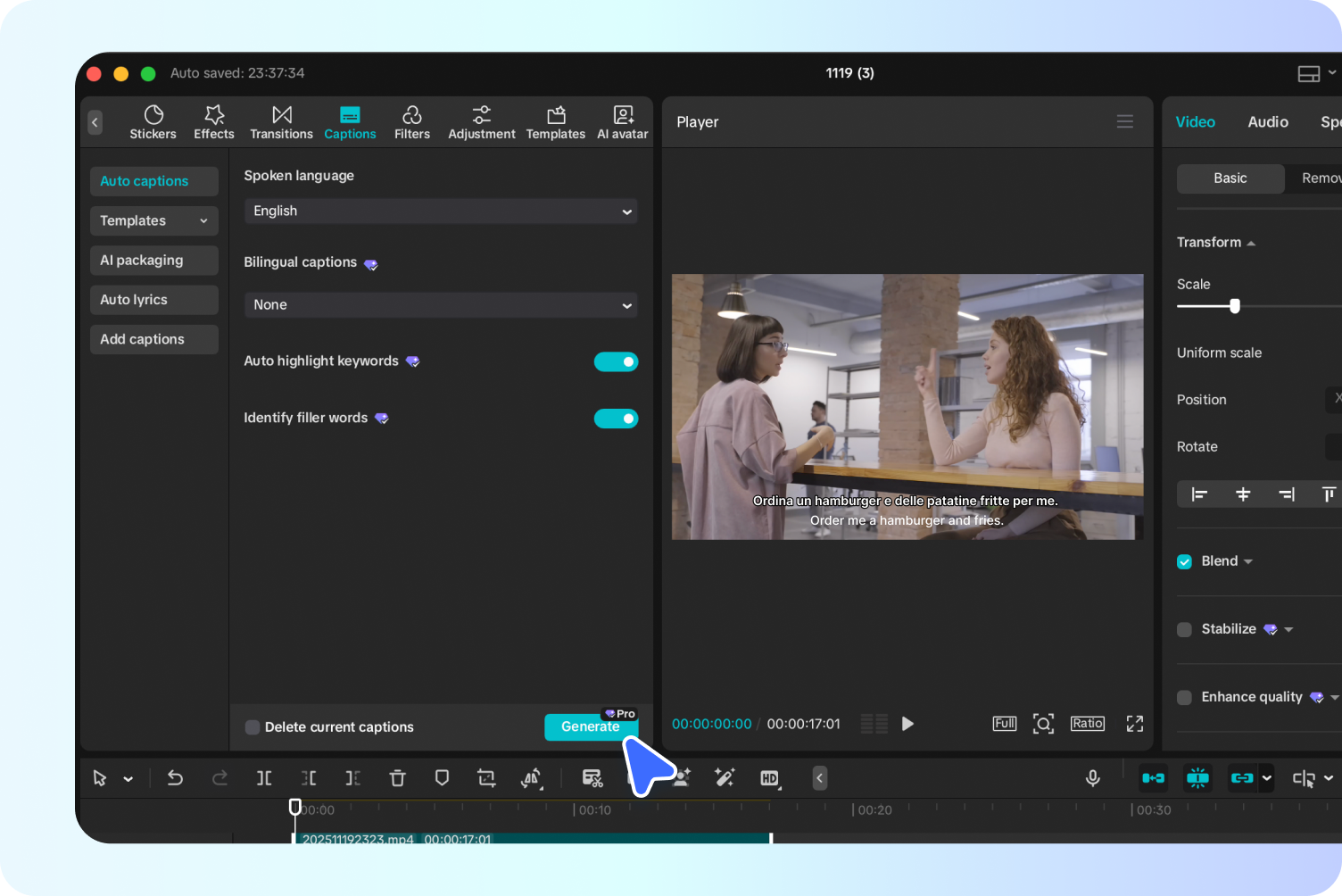 Editing video in the CapCut desktop video editor