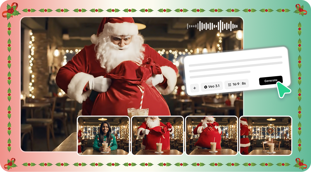 Creative kidnapped by Santa scene