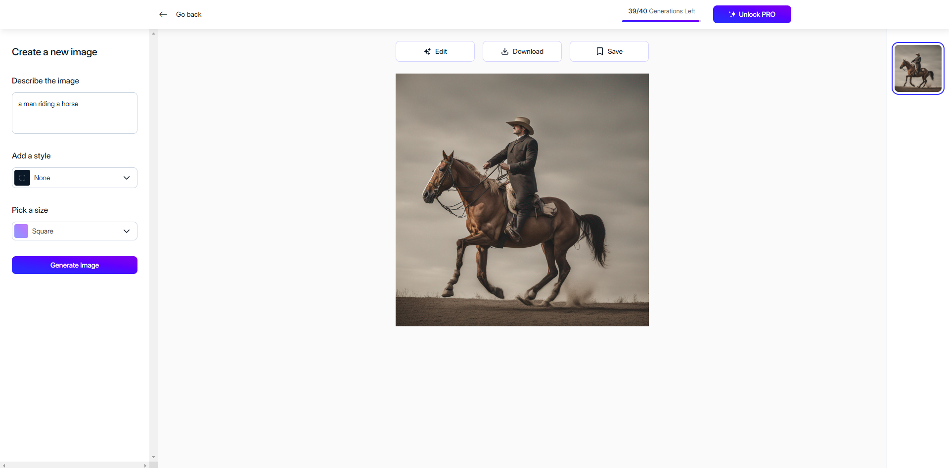 A Magic Studio felülete - egy másik online AI fotógenerátor