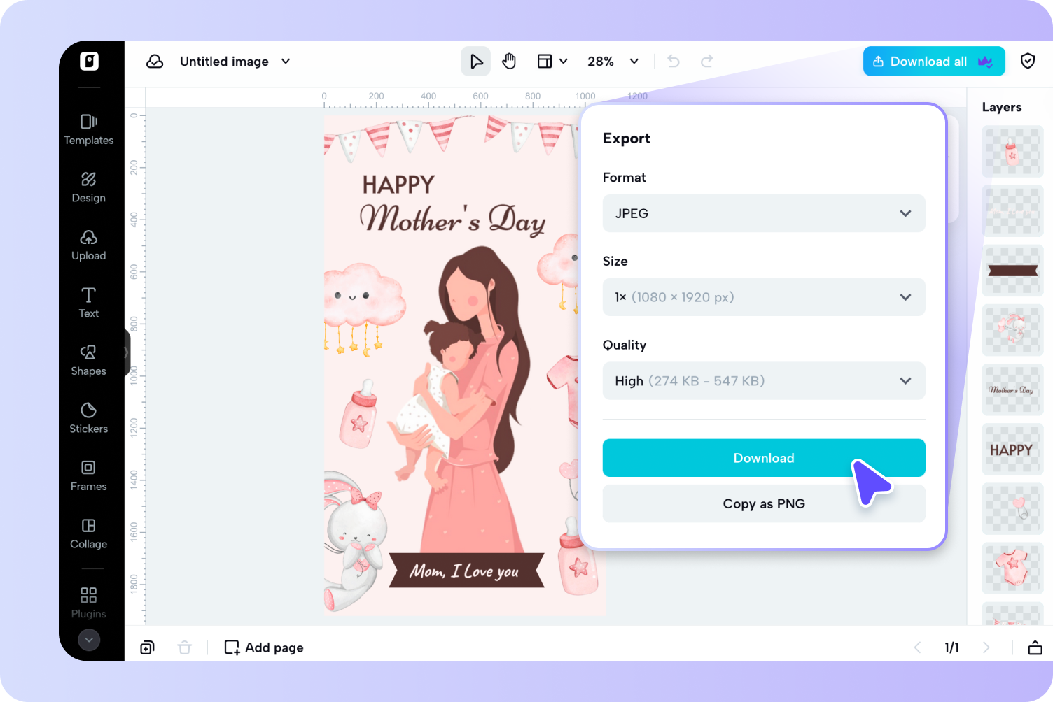 download in the format you want
