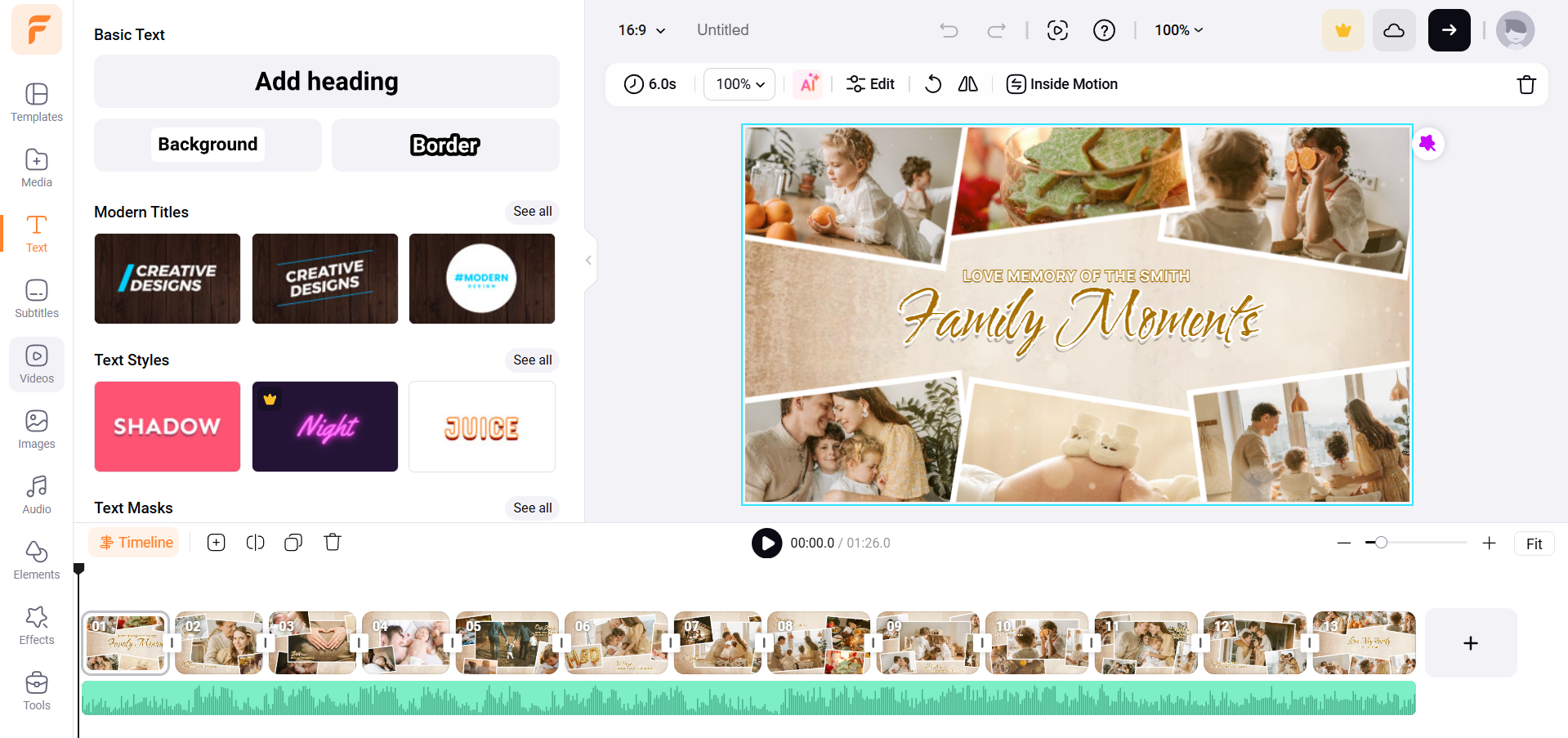 Interface de FlexClip
