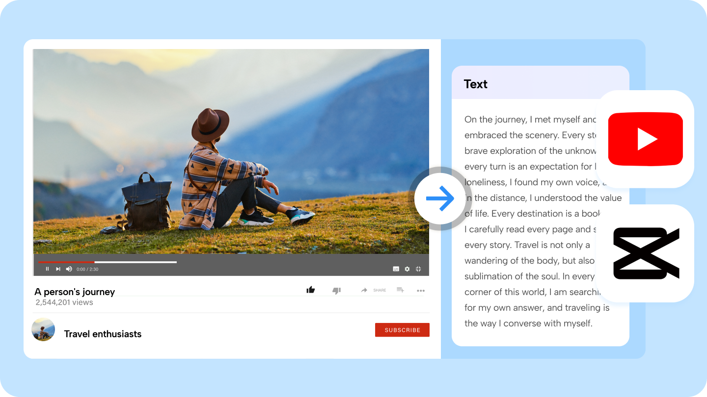 Trabalhos YouTube transcript generator: