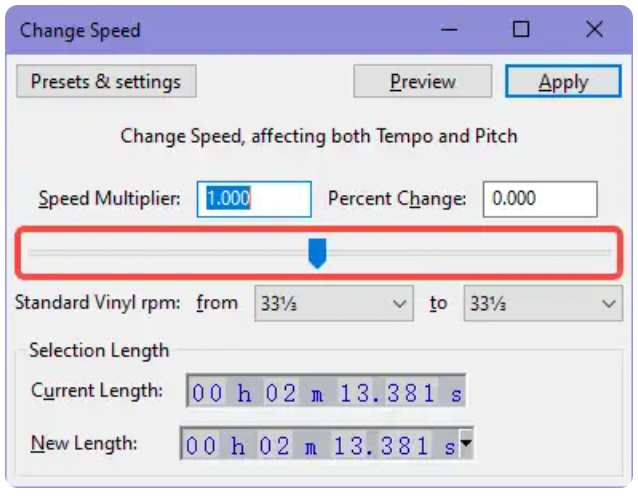 Using the Audacity voice changer