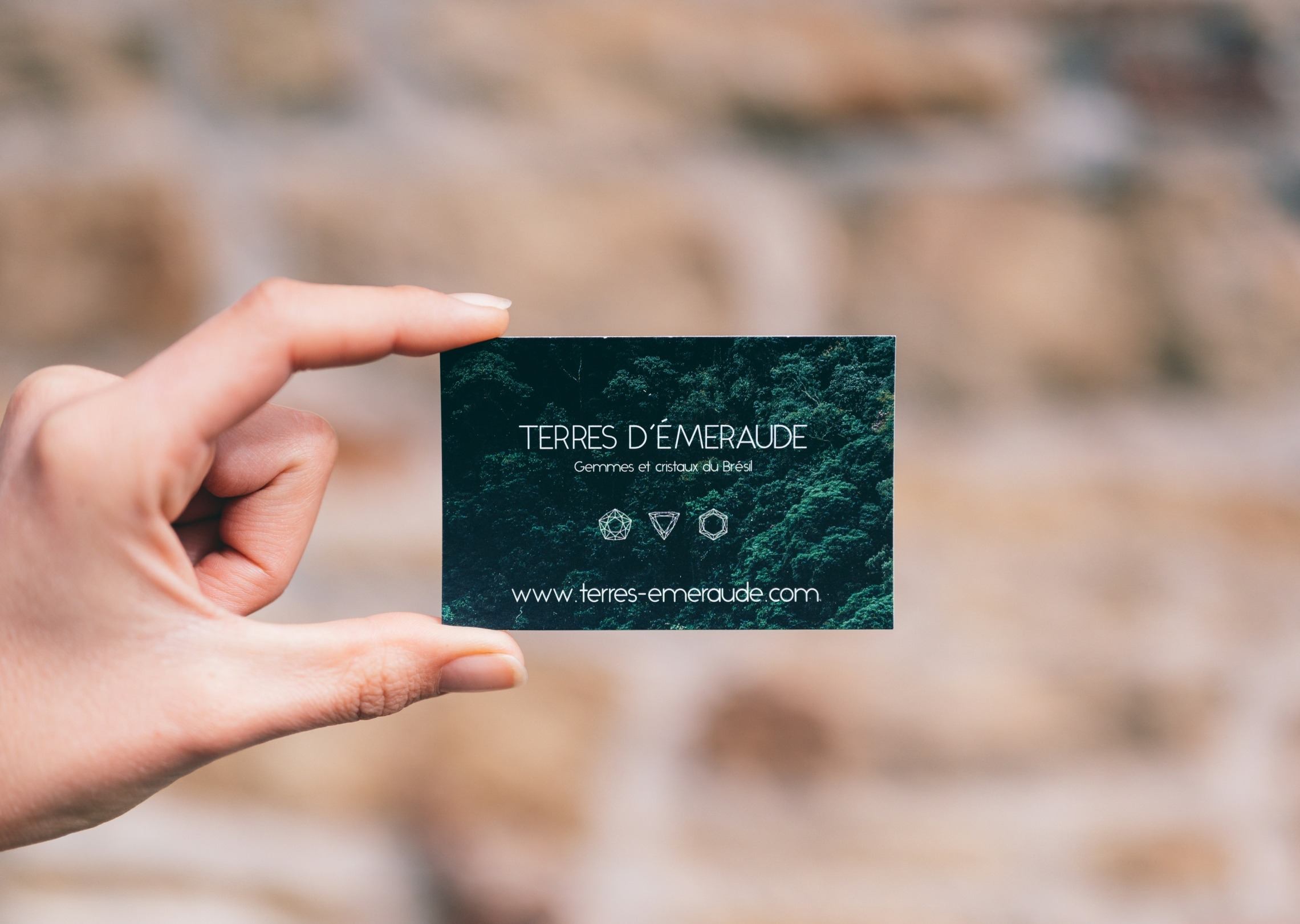 Generate a photography business card with an image background