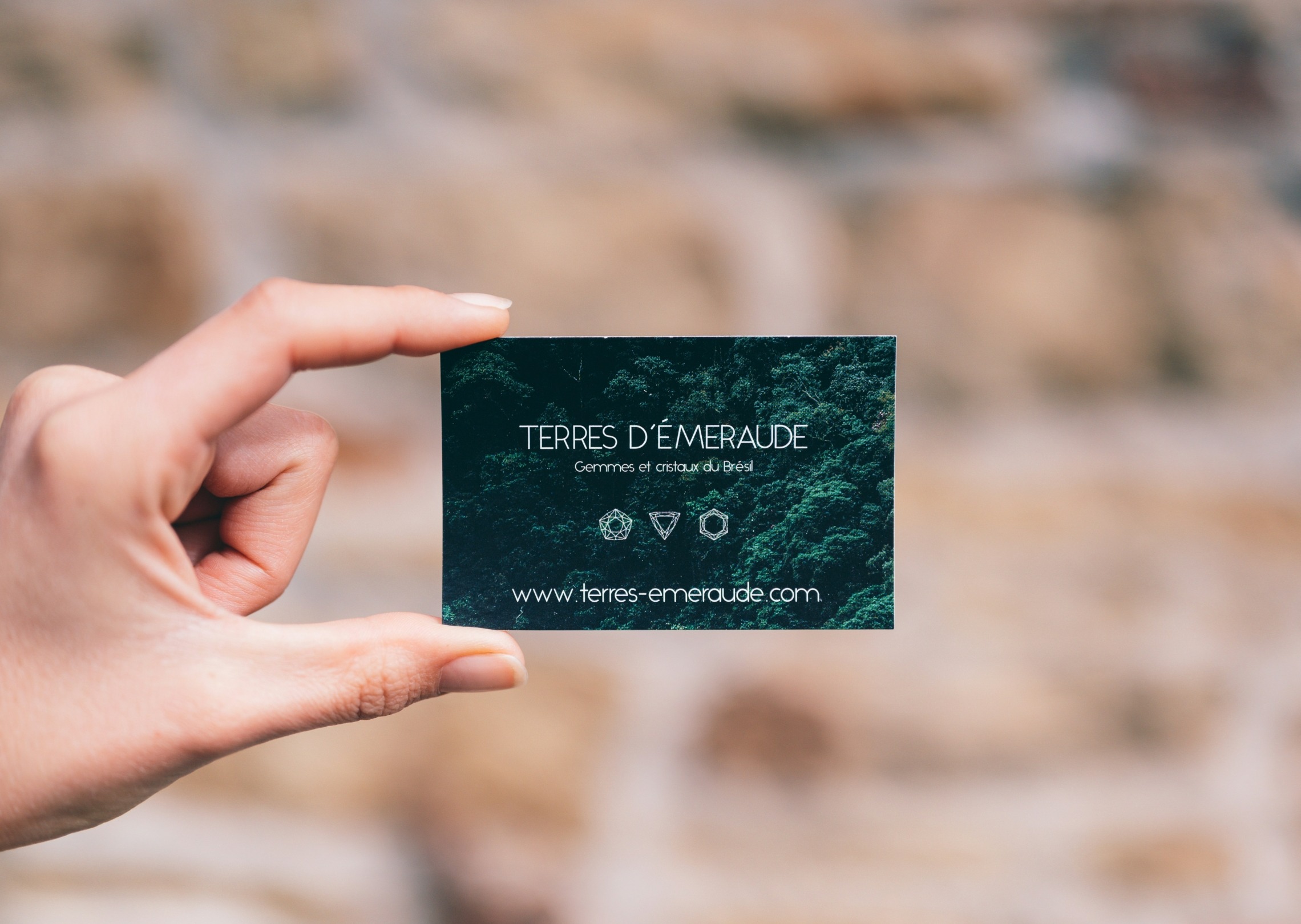 Generate a photography business card with an image background