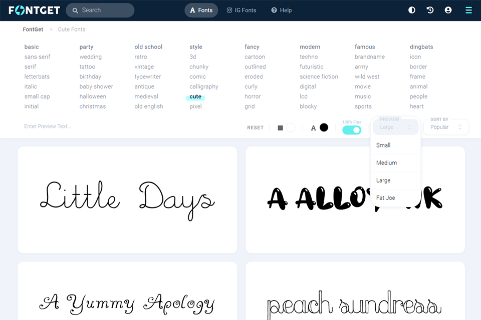 FontGet - font translator
