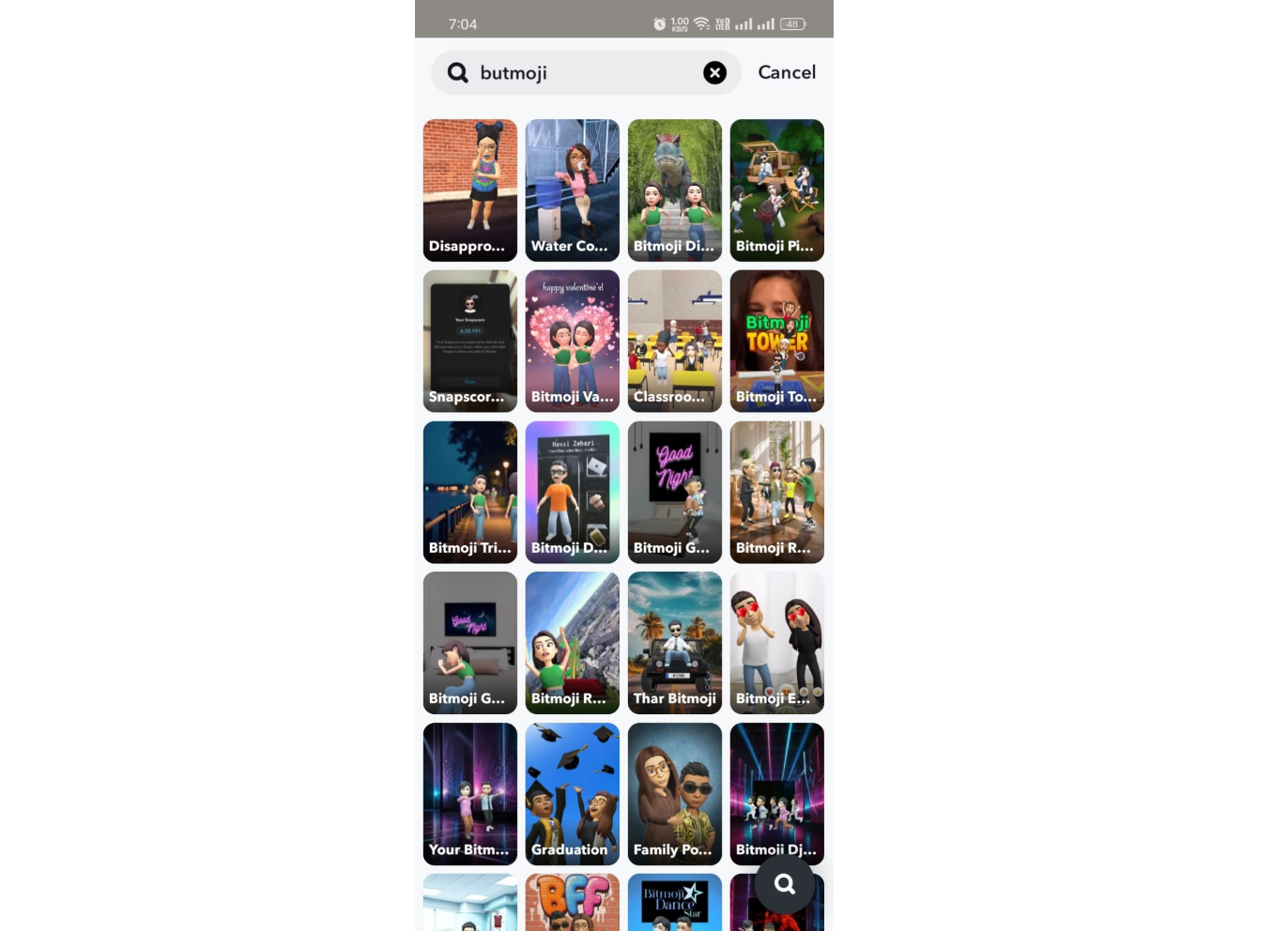 Bitmoji sponsored lenses in Snapchat
