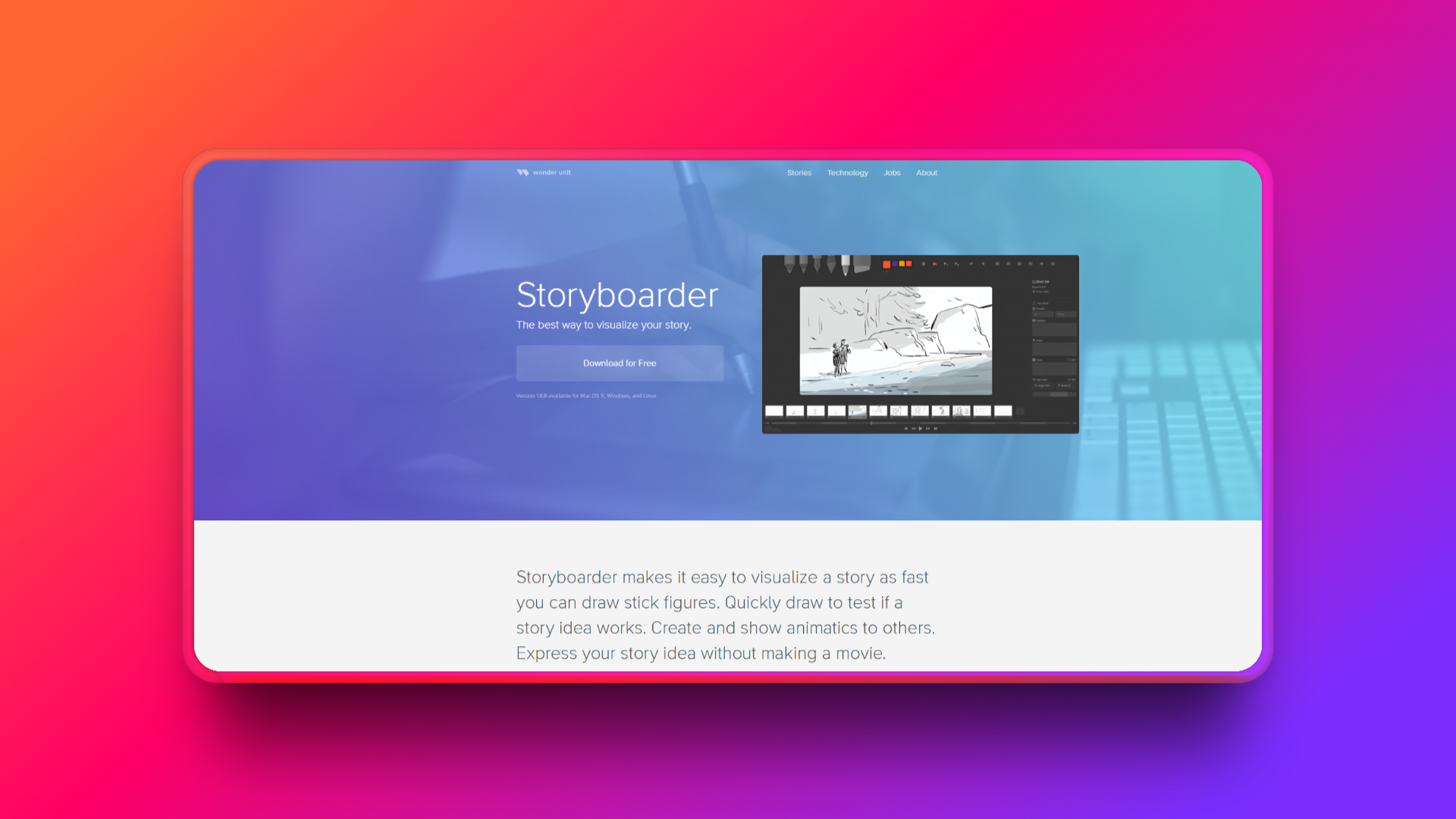 Pembuat storyboard Wonder Unit