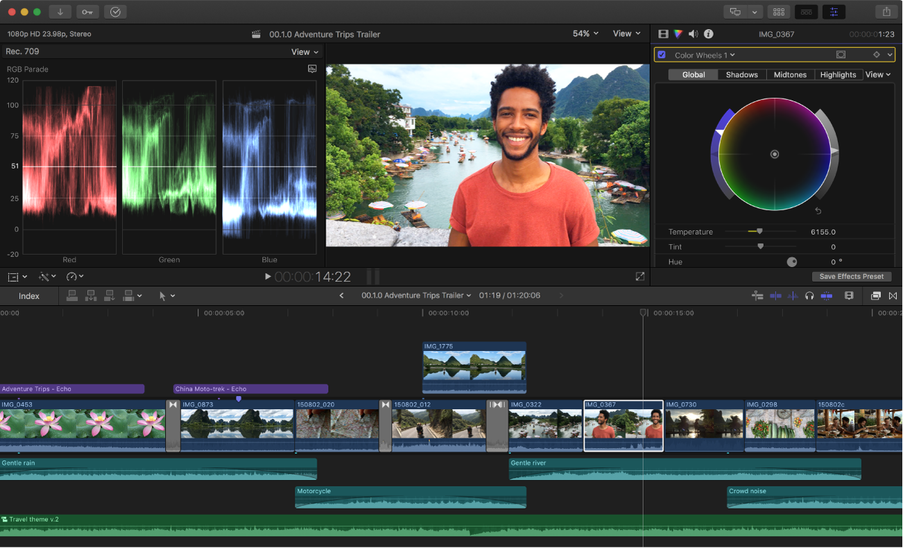 Класифікація кольору відео за допомогою Final Cut Pro