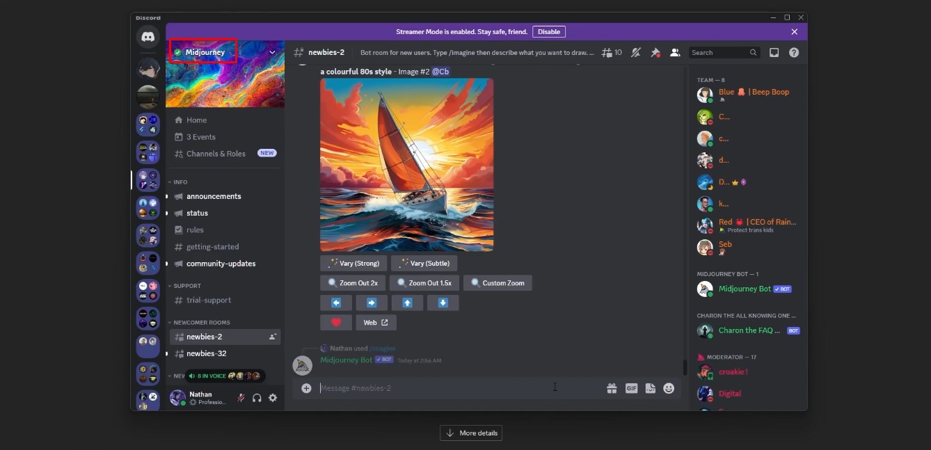 Activate your MidJourney free trial