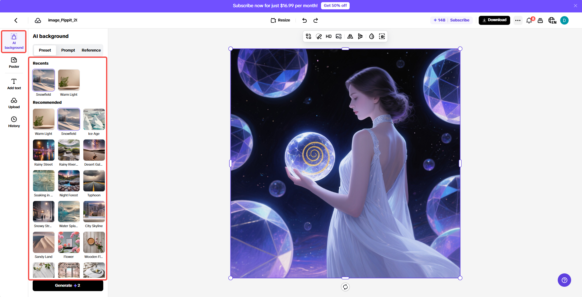 AI background generator