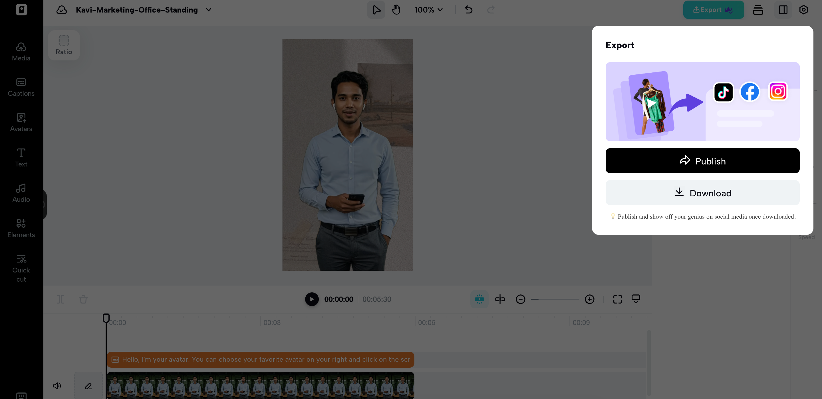 Export your avatar