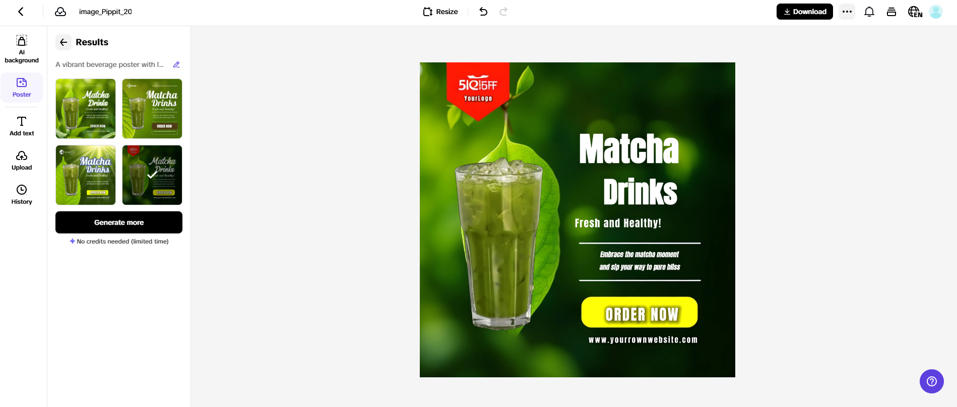 Personalize seu pôster